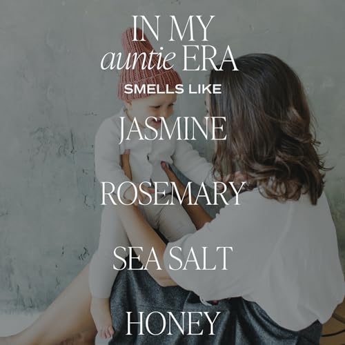 Sweet Water Decor In My Auntie Era Candle - Jasmine, Rosemary, Sea Salt, and Honey Scented Candle - 9 oz Soy Candle in Clear Jar with 40+ Hours Burn Time - Gifts for Aunts