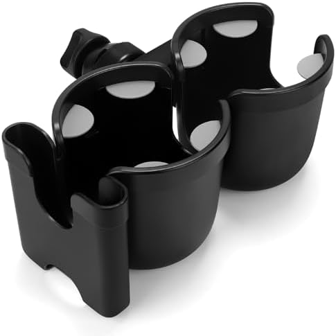 Accmor Stroller Cup Holder with Phone Holder, Bike Cup Holder, Universal Cup Holder for Uppababy Nuna Doona Strollers, 2-in-1 Cup Phone Holder for Stroller, Bike, Wheelchair, Walker, Scooter