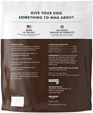 Amazon Brand - Wag Dog Treats, Chicken and Waffle Bites, 24 oz Resealable Pack of 1