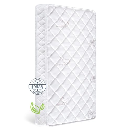 Premium Crib & Toddler Mattress,100% Knitted Fabric, Premium Fleece Surface-Hypoallergenic, 5" Thick Firm Soft Crib Mattress, Non-Toxic - Fits Standard Cribs & Toddler Beds