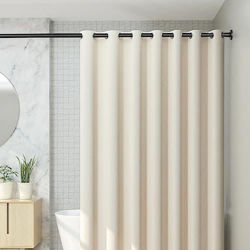 Black Shower Curtain Rod 31 to 80 Inch,1 Inch Diameter Adjustable Spring Tension Stainless Steel Telescoping Rod,Easy Install,No Rust