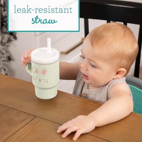Infantino My 1st Tumbler, Silicone Sippy Cup with Straw & Handle, Spill-Resistant, for On-the-Go, BPA-Free Transition Cup,