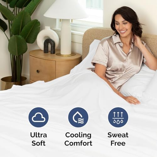 Extra Deep King Sheet Set - 6 Piece Breathable & Cooling Sheets - Hotel Luxury Bedding Set w/18-24 Inch Extra Deep Pockets - Easy & Secure Fit - Super Soft, Wrinkle Free and Comfy - White, King Size