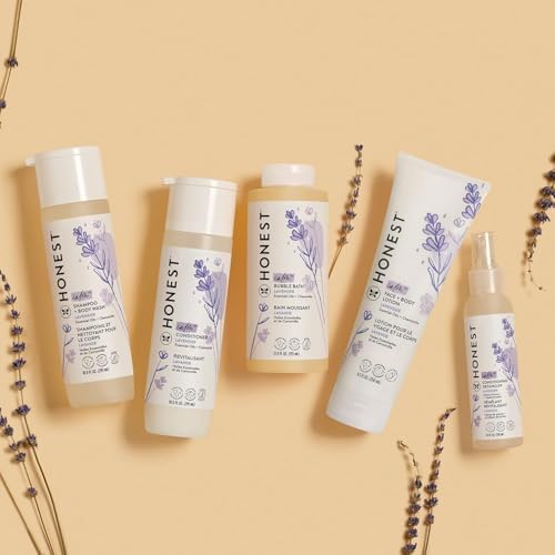 The Honest Company Silicone-Free Conditioner & 2-in-1 Cleansing Shampoo + Body Wash Duo | Gentle for Baby | Naturally Derived | Lavender Calm, 20 fl oz