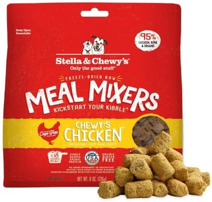 Stella & Chewy's Freeze Dried Raw Chewy’s Chicken Meal Mixers – Dog Food Topper for Small & Large Breeds – Grain Free, Protein Rich Recipe – 8 oz Bag