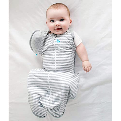 Love to Dream Swaddle Up Transition Swaddle, Patented Zip-Off Wings, Gently Help Baby Transition from Being Swaddled to Arms Free When Showing Signs of Rolling, 1.0 TOG, 13-19 lbs, Gray