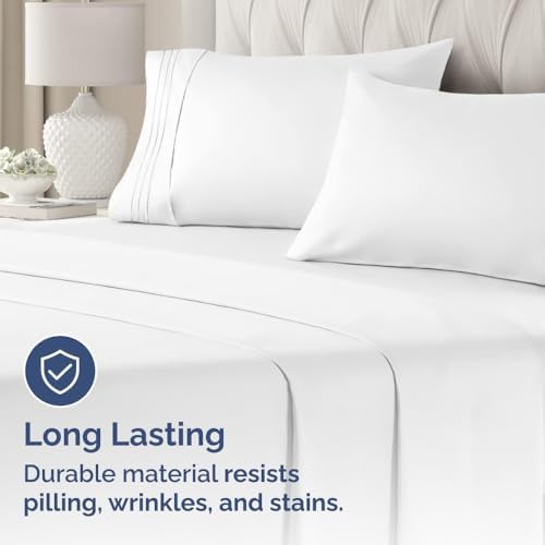 Queen Pillow Cases Set of 2 - Ultra Soft Hotel Quality Pillowcase Covers - Comfy, Cozy & Wrinkle Free - Shrinkage, Stain and Fade Resistant - Machine Washable Pillow Protectors - 2 Piece Set - White