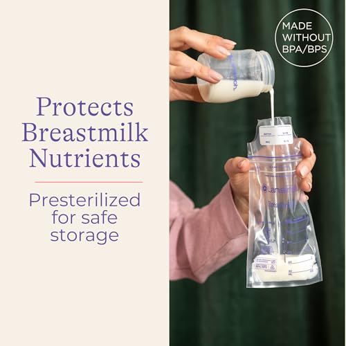 Lansinoh Breastmilk Storage Bags, 200 Count Value Pack, Baby Essentials, Fast Freeze & Thaw Breast Milk Bags for Baby Bottle Feeding, Superior Strength & Stretch, 6 Ounce