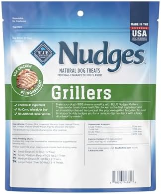 Blue Buffalo Nudges Grillers Natural Dog Treats, Made in the USA with Real Chicken, 16-oz Bag