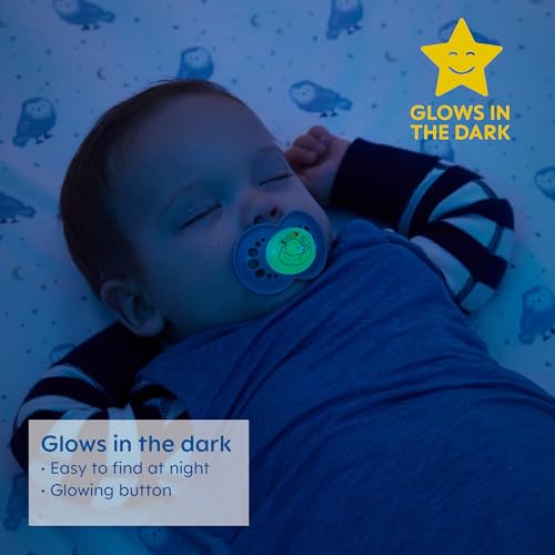MAM Original Day & Night Pacifiers, Binky Pacifier for 0-6 Months, BPA-Free Silicone, Glows in The Dark, Best for Newborn Babies, Developed with Medical Experts, 4 Count Binkies