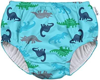 green sprouts Pull-up Reusable Absorbent Swim Diaper, Aqua Simple Dino, 24 Months