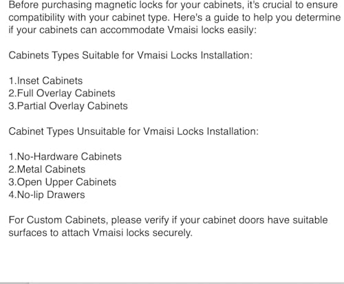 Vmaisi Adhesive Magnetic Cabinet Locks (12 Locks and 2 Keys)