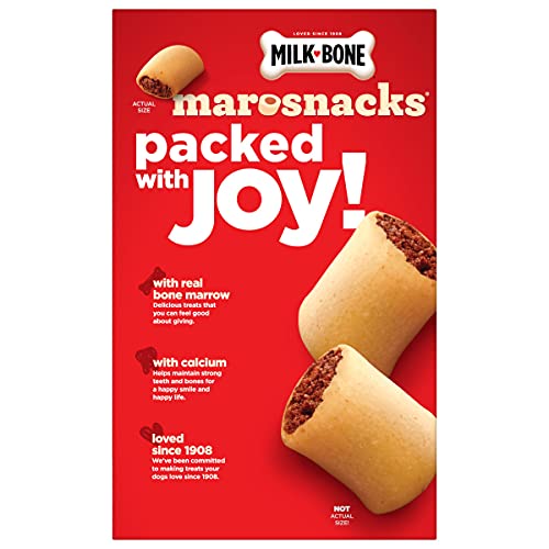 Milk-Bone MaroSnacks Dog Treats, Beef, 15 Ounce (Pack of 6) with Real Bone Marrow and Calcium