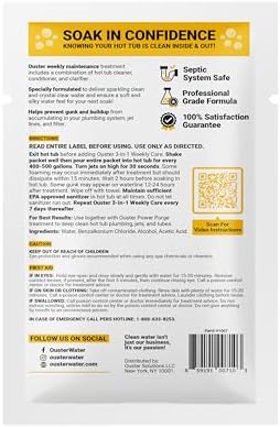 3in1 Weekly Hot Tub Cleaner, Conditioner, Clarifier - Hot Tub Chemicals for Standard & Inflatable Spas - Spa Chemicals for Crystal Clear & Sparkling Clean Water - Made in USA (4 Week Kit)