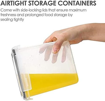 Airtight Food Storage Containers with Lids, Vtopmart 24 pcs Plastic Kitchen and Pantry Organization Canisters for Cereal, Dry Food, Flour and Sugar, BPA Free, Includes 24 Labels,Black