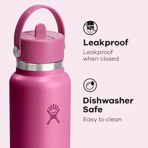 Hydro Flask 40 Oz Wide Flex Straw Cap Bottle - Insulated Stainless Steel - Wide Straw Lid, Non Spill, Leakproof in Reef