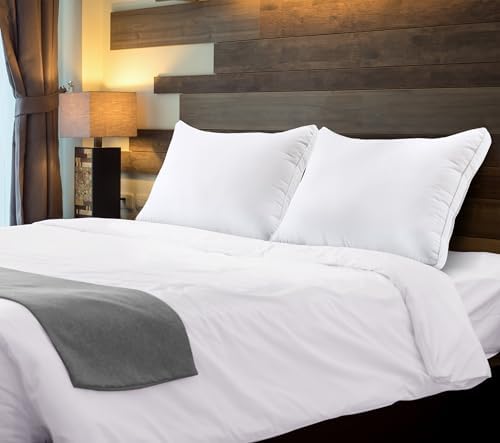 Utopia Bedding Bed Pillows for Sleeping Queen Size (White), Set of 2, Cooling Hotel Quality, Gusseted Pillow for Back, Stomach or Side Sleepers