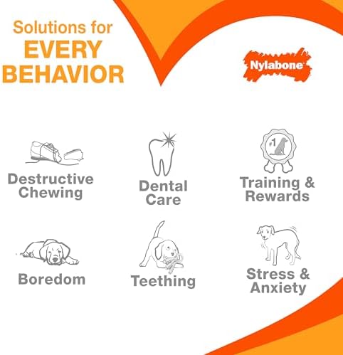 Nylabone Ring Bone Chew Toy for Puppies, Puppy Teething Toys, Puppy Enrichment Toys, Chicken Flavor, Medium Dogs - Up to 35 lbs, 2 Pack