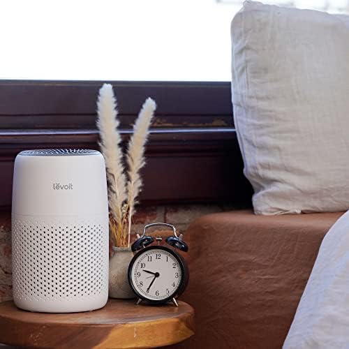 LEVOIT Air Purifiers for Bedroom Home, 3-in-1 Filter Cleaner with Fragrance Sponge for Better Sleep, Filters Smoke, Allergies, Pet Dander, Odor, Dust, Office, Desktop, Portable, Core Mini-P, White