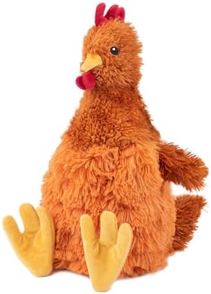 Best Pet Supplies Chicken Crinkle Plush Dog Toys for Interactive Play, Puppy and Senior Indoor Play, Colorful Chicken Toy Shape, Cute and Cuddly - Crinkle Chicken Bundle (Brown, Beige, Wine Red)