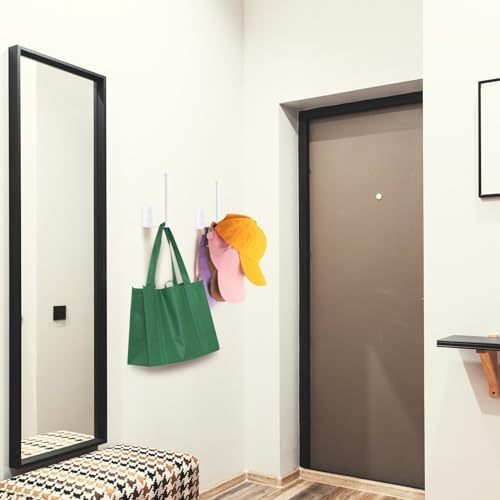 2 Pack Hat Racks for Baseball Caps, Stainless Steel Hat Organizer for Baseball Cap, Hat Holder Storage Organizer, Hat Hanger Strong Adhesive/Wall Drilled for Door, Bedroom, Closet(White 6 in)