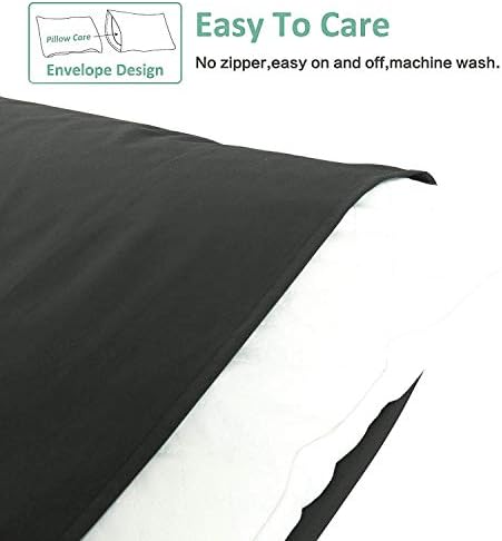 NTBAY Queen Pillowcase Set - 4 Pack Brushed Microfiber 20x30 Pillowcases - Soft, Wrinkle-Free, Fade-Resistant, Stain-Resistant, Dark Grey Pillowcases with Envelope Closure - 20x30 Inches, Dark Grey