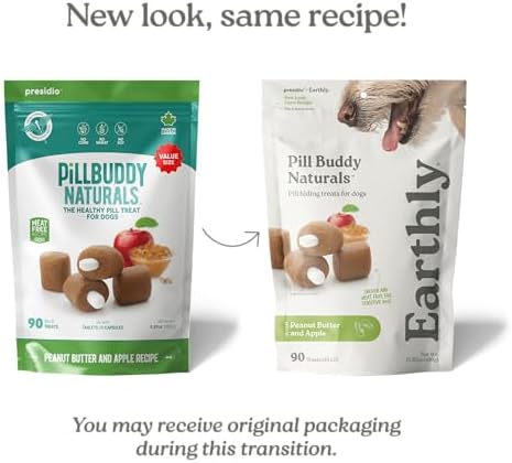 Earthly Pill Buddy Naturals - PB & Apple Recipe Pill Hiding Treats for Dogs - Make A Perfect Pill Concealing Pocket Or Pouch for Any Size Medication - 30 Servings