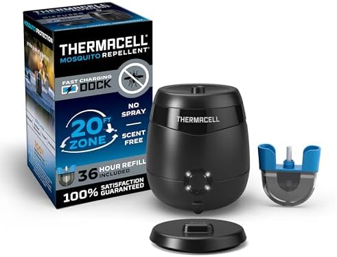 Thermacell E-Series Rechargeable Mosquito Repeller with 20’ Mosquito Protection Zone; Bug Spray Alternative; Scent Free