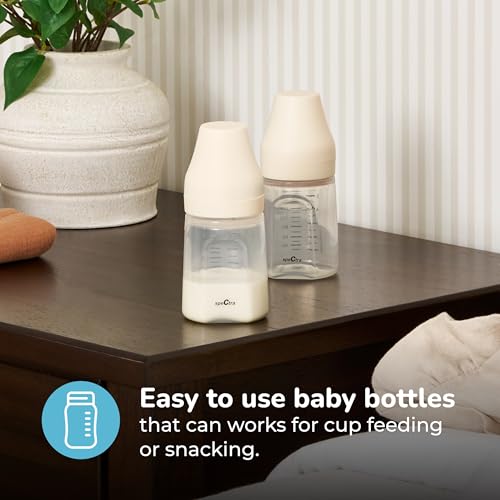 Spectra - Wide Neck Baby Bottles - Compatible with Spectra Breast Milk Pump Flanges (Pack of 2)