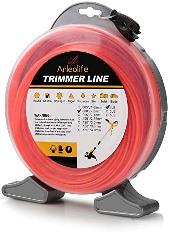 A ANLEOLIFE 1-Pound Commercial Square .080-Inch-by-557-ft String Trimmer Line Donut,with Bonus Line Cutter, Orange