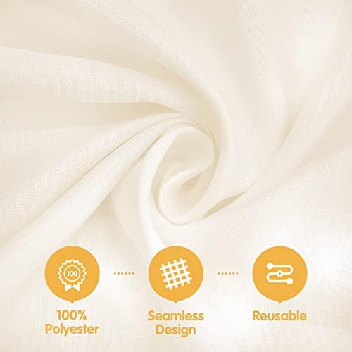 BRILLMAX 6 Pack Ivory Tablecloths for 6 Foot Rectangle Tables 60 x 102 Inch - 6ft Rectangular Bulk Linen Polyester Fabric Washable Cloth Cover for Wedding Reception Banquet Birthday Party