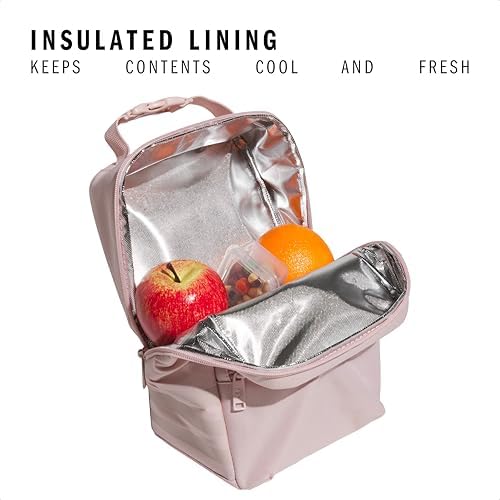 adidas Santiago Lunch Bag Cooler for Women and Men, Insulated Food Container Box with Mesh Pocket, Sandy Pink/White/3.0, One Size