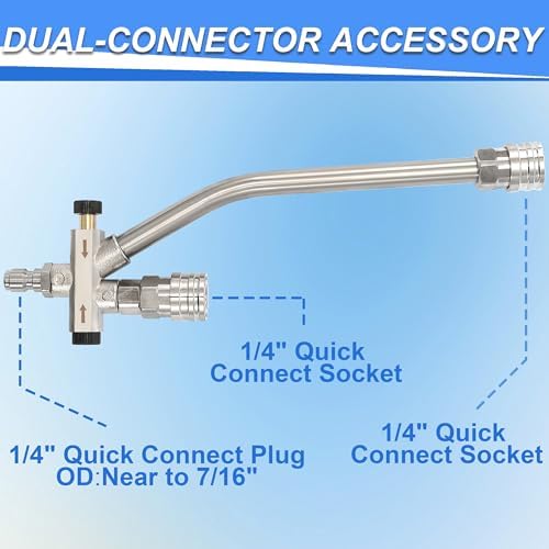 Tool Daily Foam Cannon with Dual Connector Accessory, 1/4 Inch Quick Connector, 5 Pressure Washer Nozzle Tips, 1 Liter