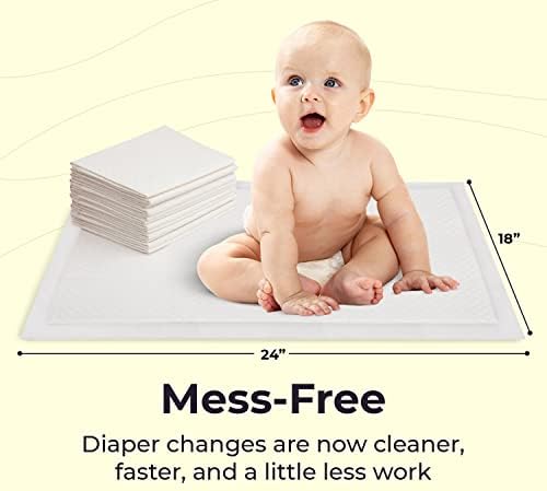 Peekapoo - Disposable Changing Pad Liners (50 Pack) Super Soft, Ultra Absorbent & Waterproof - Covers Any Surface for Mess Free Baby Diaper Changes