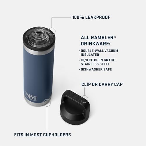YETI Rambler 18 oz Bottle, Vacuum Insulated, Stainless Steel with Chug Cap, Sandstone Pink