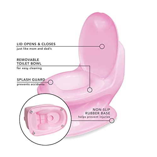 Nuby My Real Potty Training Toilet with Life-Like Flush Button and Sound - 18+ Months - Pink