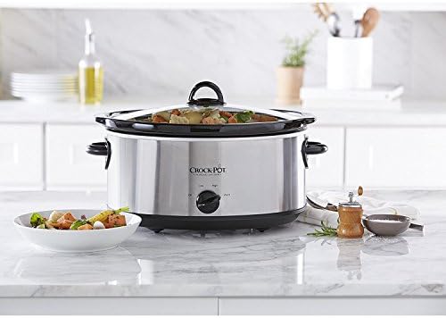 Crock-Pot 7 Quart Oval Manual Slow Cooker, Stainless Steel (SCV700-S-BR), Versatile Cookware for Large Families or Entertaining