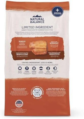 Natural Balance Limited Ingredient Adult Grain-Free Dry Dog Food, Salmon & Sweet Potato Recipe, 24 Pound (Pack of 1)