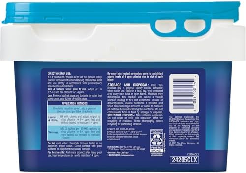 Clorox Pool&Spa XTRABLUE 3” Chlorinating Tablets, Individually Wrapped, Kills Bacteria & Stops Algae (5 LB)