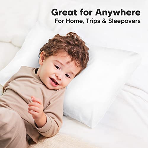 KeaBabies Toddler Pillowcase 13"x18" - Organic Cotton Toddler Pillowcase for Kids, Boys, Girls, Soft & Durable Cotton Cover for Miniature Sleepy Pillows, Cute Colors,Pillow Sold Separately(Soft White)