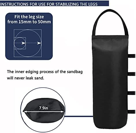 4 (Black) Cylindrical Sand Bags Weights for Canopy Weight Bag Outdoor Advertising Tent Sunshade Fixed Windproof sandbag Bag Weight Bags for Pop up Canopy Tent (Without Sand)