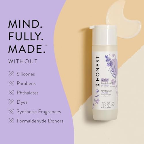 The Honest Company Silicone-Free Conditioner & 2-in-1 Cleansing Shampoo + Body Wash Duo | Gentle for Baby | Naturally Derived | Lavender Calm, 20 fl oz