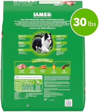 IAMS Proactive Health Minichunks Adult Dry Dog Food with Real Chicken, 30 lb. Bag
