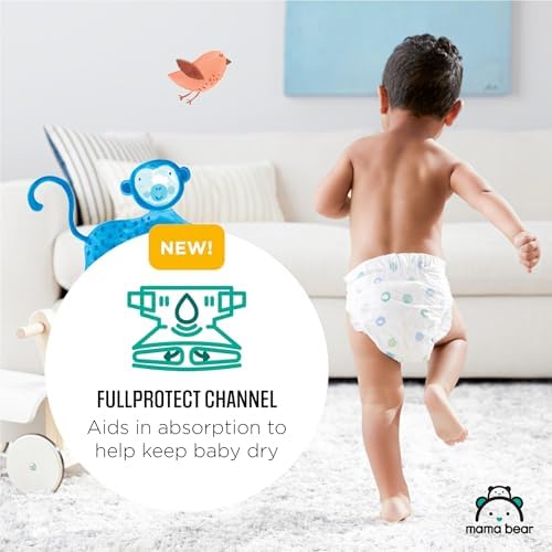 Amazon Brand - Mama Bear Gentle Touch Diapers, Size 4, 148 Count (4 packs of 37)