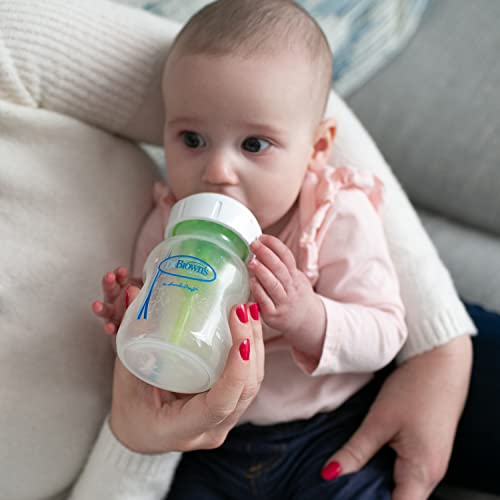 Dr. Brown's Natural Flow Preemie Flow Wide-Neck Baby Bottle Silicone Nipple, Slowest Flow, 0m+, 100% Silicone Bottle Nipple, 6 Pack