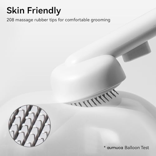 Aumuca Cat Brush for Shedding, Cat Brushes for Indoor Cats, Cat Brush for Long or Short Haired Cats, Cat Hair Brush Cat Grooming Deshedding Brush for Dog Kitten Horse Massage Removes Loose Fur, White