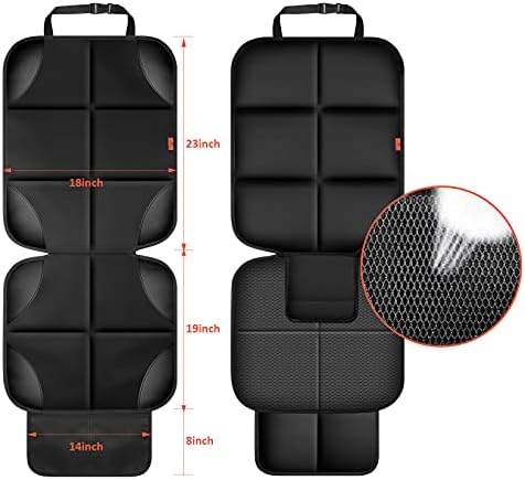 Car Seat Protector 1 Pack Car Seat Cushion Mat Thickest Padding,Waterproof 600D Fabric Car Seat Covers for Non-Slip Backing Mesh Pockets for Baby and Pet (Black, 1 Pack)