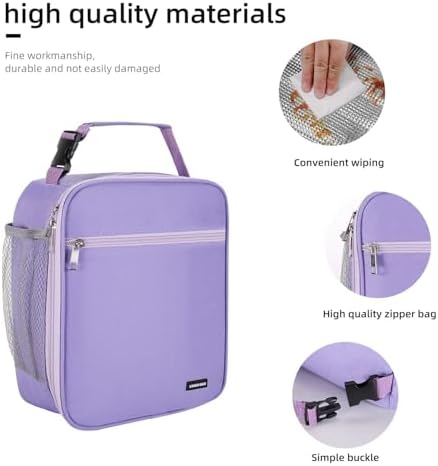 Lunch box Lunch bag for men women Insulated Lunchbox Lunch bags for Work Picnic Travel (Purple)