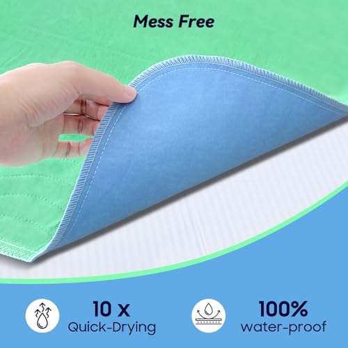 4 Pack 36” x 36” Extra Heavy Absorbency Washable Underpads, Waterproof Quick Drying Nursing Pads Incontinence Bed Pads, Reusable Washable Pee Pads for Dogs, Diaper Changing & Adults