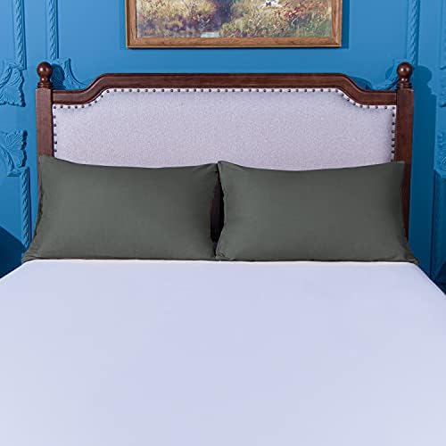 NTBAY Queen Pillowcase Set - 4 Pack Brushed Microfiber 20x30 Pillowcases - Soft, Wrinkle-Free, Fade-Resistant, Stain-Resistant, Dark Grey Pillowcases with Envelope Closure - 20x30 Inches, Dark Grey